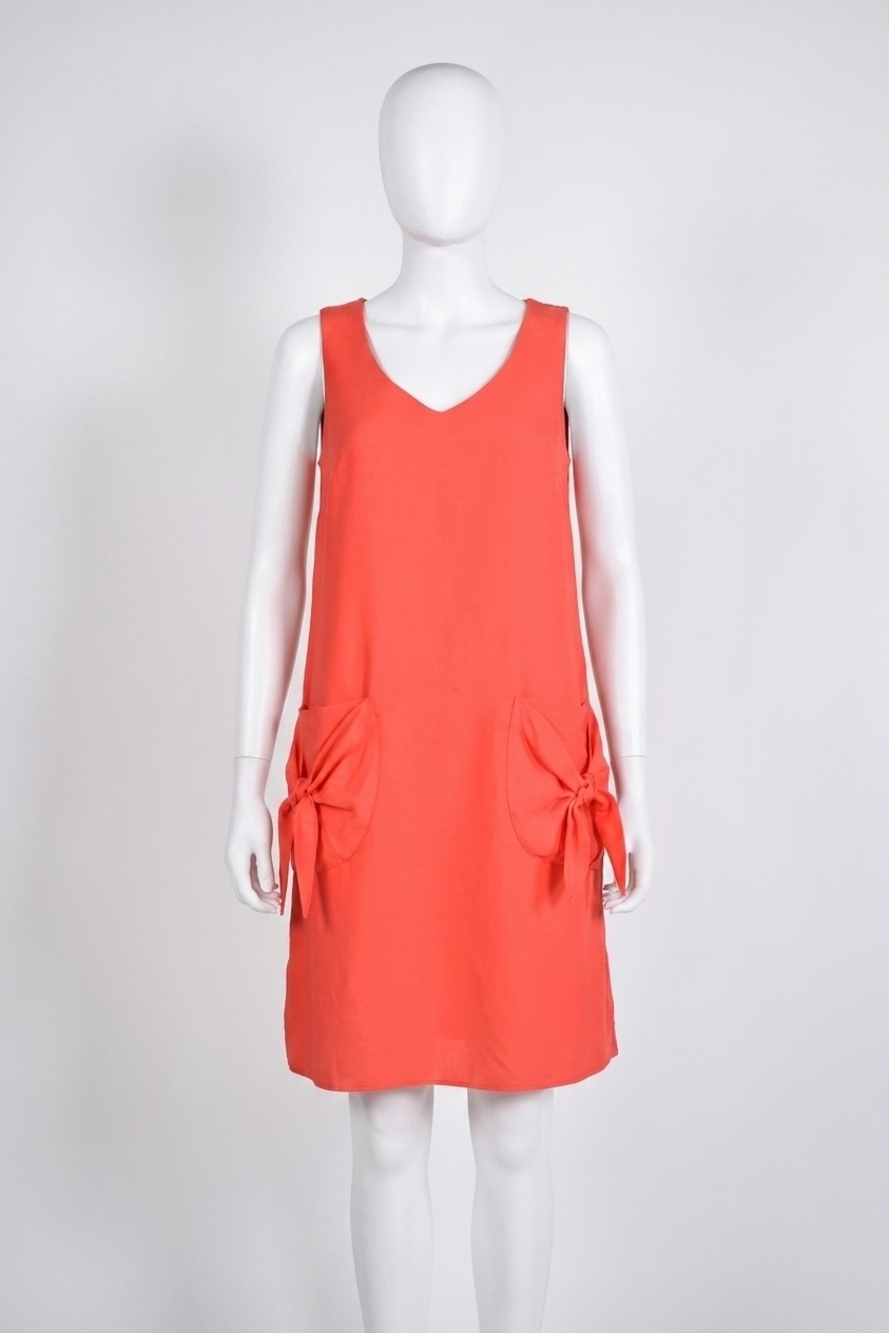 NEW FRANK LYMAN sleeveless woven dress in coral